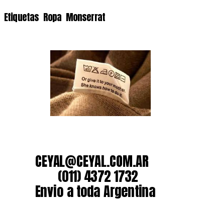 Etiquetas  Ropa  Monserrat