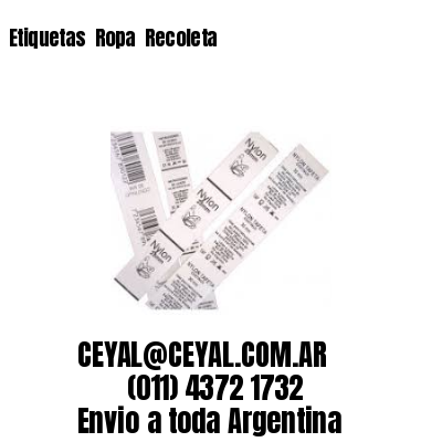 Etiquetas  Ropa  Recoleta