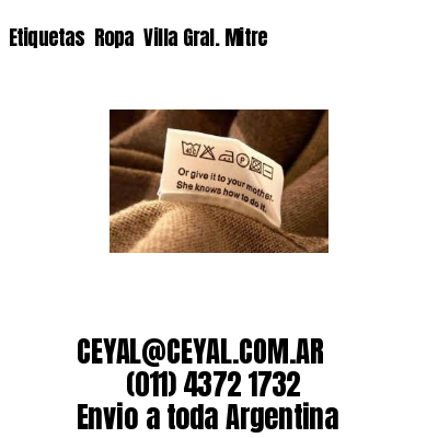 Etiquetas  Ropa  Villa Gral. Mitre