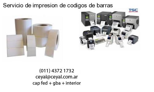 Servicio de impresion de codigos de barras