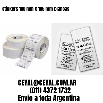 stickers 100 mm x 105 mm	blancas