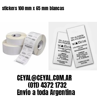 stickers 100 mm x 65 mm	blancas