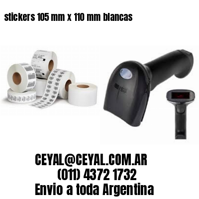 stickers 105 mm x 110 mm	blancas