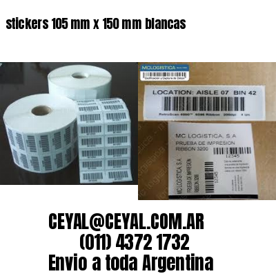 stickers 105 mm x 150 mm	blancas