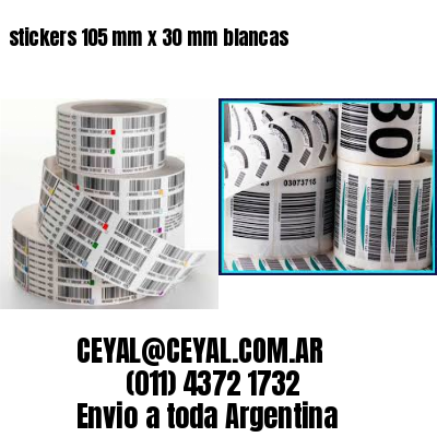 stickers 105 mm x 30 mm	blancas