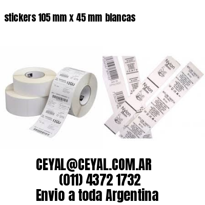 stickers 105 mm x 45 mm	blancas