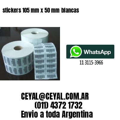 stickers 105 mm x 50 mm	blancas