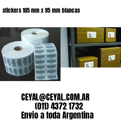 stickers 105 mm x 95 mm	blancas