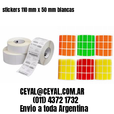stickers 110 mm x 50 mm	blancas