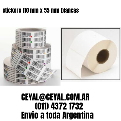 stickers 110 mm x 55 mm	blancas