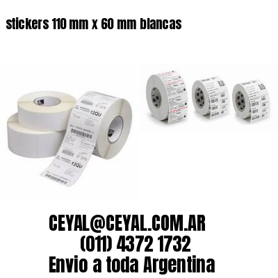 stickers 110 mm x 60 mm	blancas