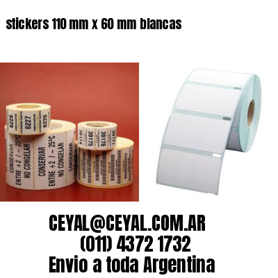 stickers 110 mm x 60 mm	blancas