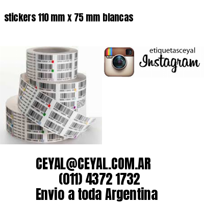 stickers 110 mm x 75 mm	blancas