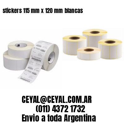 stickers 115 mm x 120 mm	blancas