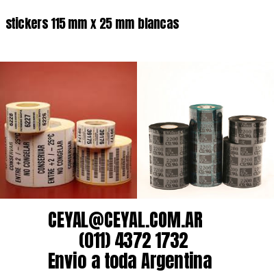 stickers 115 mm x 25 mm	blancas