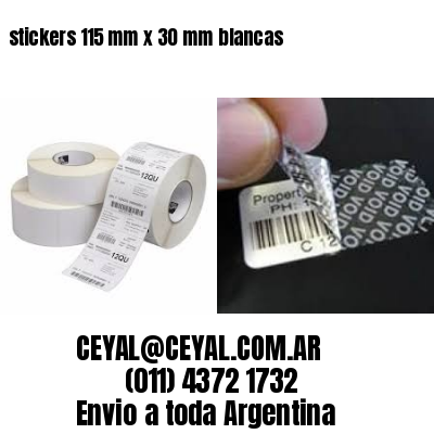 stickers 115 mm x 30 mm	blancas