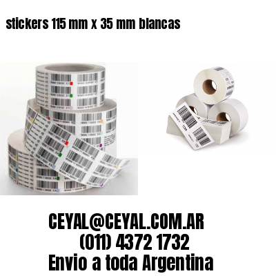 stickers 115 mm x 35 mm	blancas