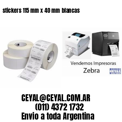 stickers 115 mm x 40 mm	blancas