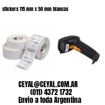 stickers 115 mm x 50 mm	blancas