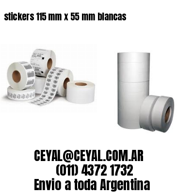 stickers 115 mm x 55 mm	blancas