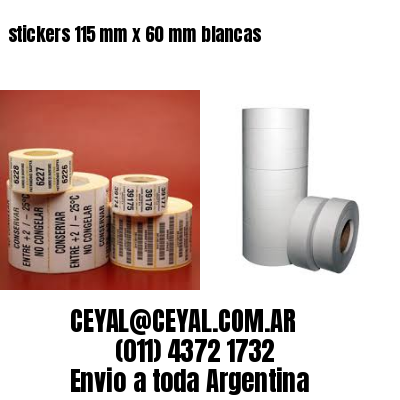 stickers 115 mm x 60 mm	blancas