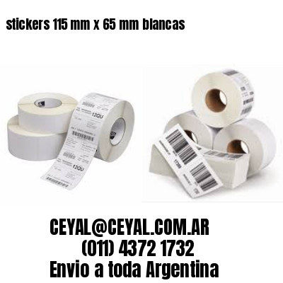 stickers 115 mm x 65 mm	blancas