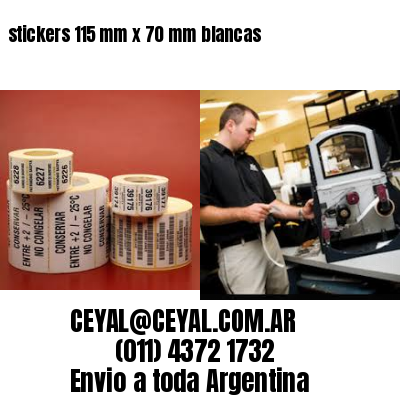 stickers 115 mm x 70 mm	blancas