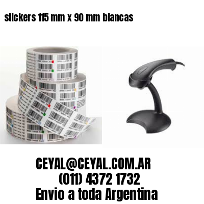 stickers 115 mm x 90 mm	blancas