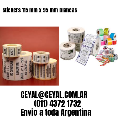 stickers 115 mm x 95 mm	blancas