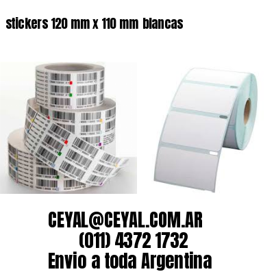 stickers 120 mm x 110 mm	blancas