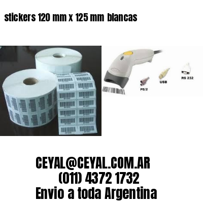 stickers 120 mm x 125 mm	blancas