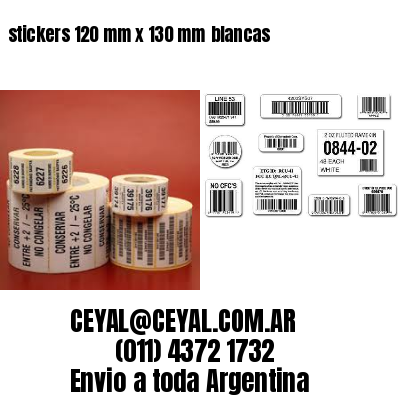 stickers 120 mm x 130 mm	blancas