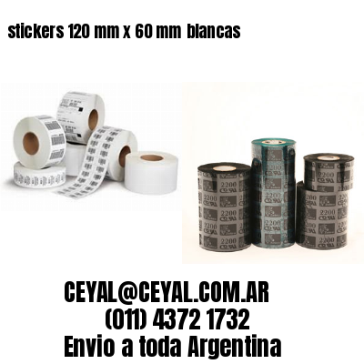 stickers 120 mm x 60 mm	blancas