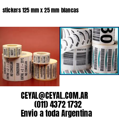 stickers 125 mm x 25 mm	blancas