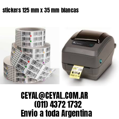 stickers 125 mm x 35 mm	blancas