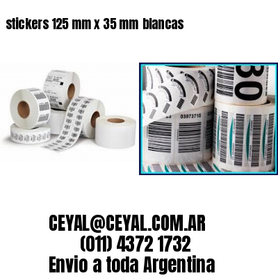 stickers 125 mm x 35 mm	blancas