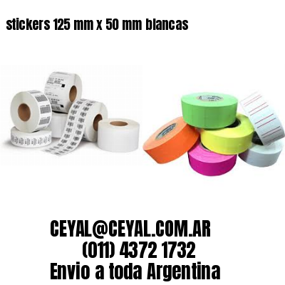 stickers 125 mm x 50 mm	blancas