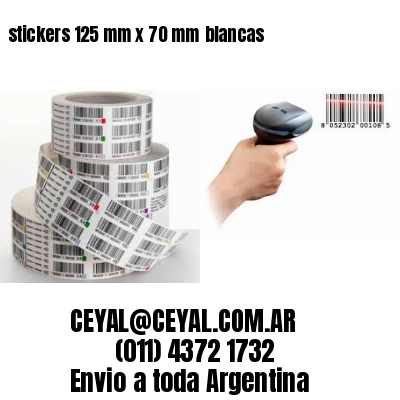 stickers 125 mm x 70 mm	blancas