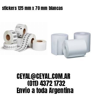 stickers 125 mm x 70 mm	blancas