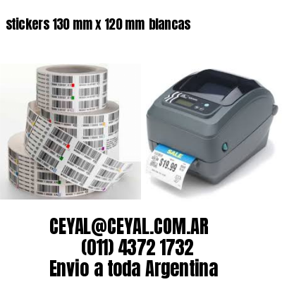 stickers 130 mm x 120 mm	blancas