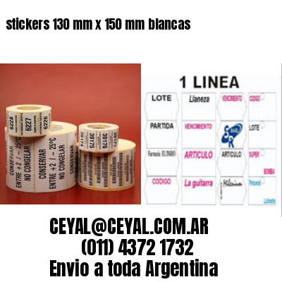 stickers 130 mm x 150 mm	blancas