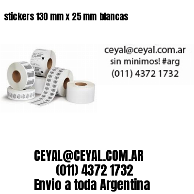 stickers 130 mm x 25 mm	blancas