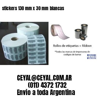 stickers 130 mm x 30 mm	blancas