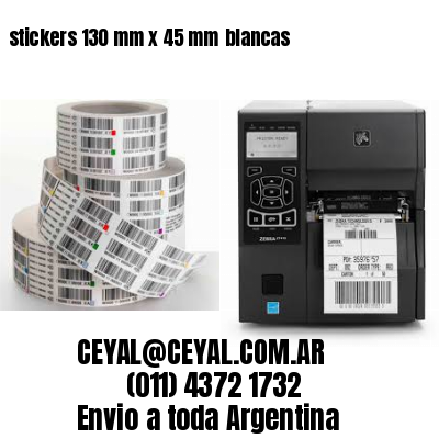 stickers 130 mm x 45 mm	blancas