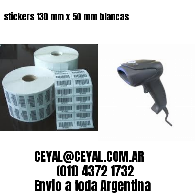 stickers 130 mm x 50 mm	blancas