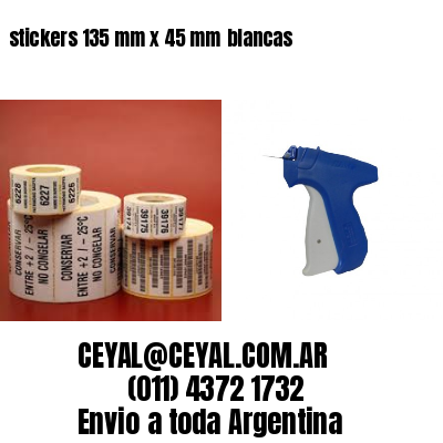 stickers 135 mm x 45 mm	blancas