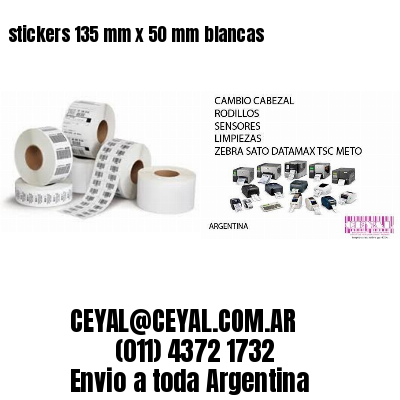 stickers 135 mm x 50 mm	blancas