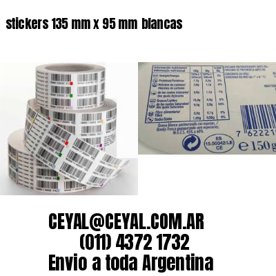 stickers 135 mm x 95 mm	blancas