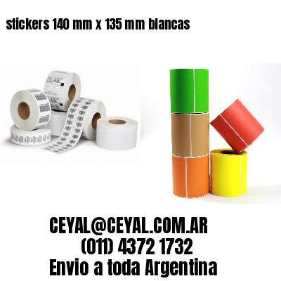 stickers 140 mm x 135 mm	blancas