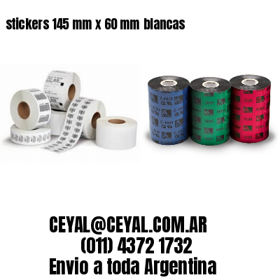 stickers 145 mm x 60 mm	blancas